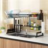 YHdtUO Kitchen Bathroom Storage Shelf Kitchen Hooks Craft Shelf Cooker Shelf Kitchen Multi-Purpose Organizer Shelf Rack Countertop & Wall Mounted,Black-One Size view 3