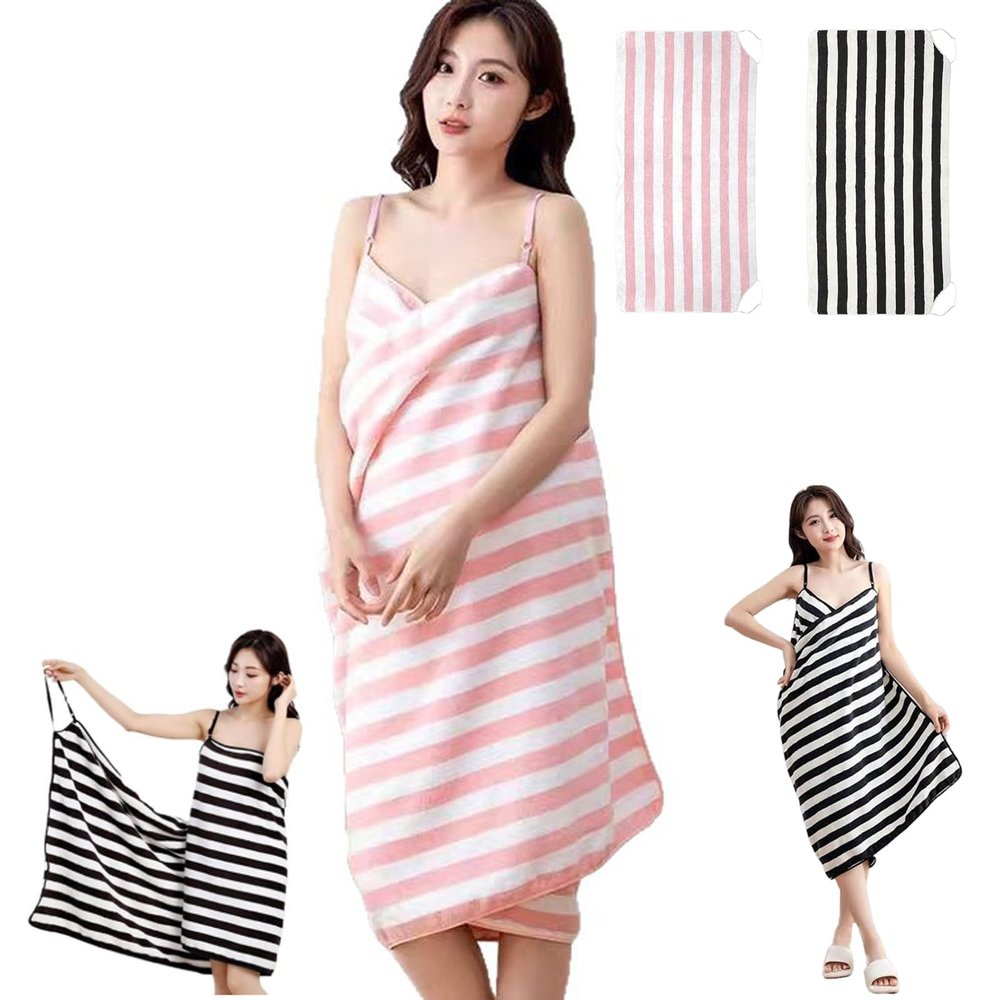 28x63in Glow Wrap Towel with Straps, Glow Wrap Towel Dress for Women, Wearable Halter Bath Towels for Women with Adjustable Straps (Pink)