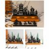 Table Centerpiece Black Wooden and Iron Christmas Candle Holder Taper Candle Holders Decorative Candelabra for Patio Dining Table Desk Party New House Gift view 4