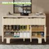 ALLHOMWIE 47" Wide Sideboard Buffet Cabinet with Storage, Modern Buffet with 3 Drawers and 3 Doors, Storage Cabinet with 2 Reinforced Legs for Kitchen, Living Room, Whitewashed Oak view 3