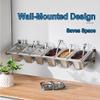 8 Pans Stainless Steel Wall Mount Spice Rack With Cover Kit,Multiple Retractable Compartments Organizer Holder,Countertop Storage Seasoning Box Depth 4IN(B/27.5X8.7X7IN-3PCS) view 4