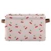 ALAZA Lovely Cherry Leaf Fruit Large Storage Basket for Organizing Foldable Storage Bin for Shelves Home with Handles 1 Pack view 1