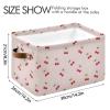 ALAZA Lovely Cherry Leaf Fruit Large Storage Basket for Organizing Foldable Storage Bin for Shelves Home with Handles 1 Pack view 3