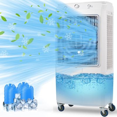 6000 CFM Evaporative Air Cooler, 15.8 Gallon Swamp Cooler with 120Oscillation, 3 Speeds and Modes, 3-In-1 Swamp Cooler Air Conditioner, Portable Air Cooler Fan for Indoor Garage Outdoor Patio