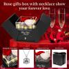 2 Preserved Real Rose with Heart I Love You Necklace- Eternal Rose Birthday Gifts for Women Wife Girlfriend Her Mom Grandma on Festivals Gifts Christmas Valentines Mothers Day Anniversary-Red White view 2