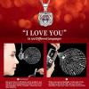 2 Preserved Real Rose with Heart I Love You Necklace- Eternal Rose Birthday Gifts for Women Wife Girlfriend Her Mom Grandma on Festivals Gifts Christmas Valentines Mothers Day Anniversary-Red White view 3