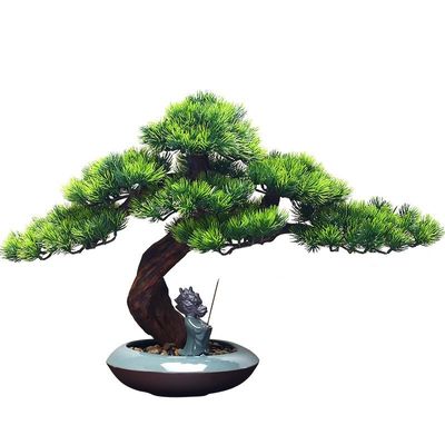LUYOUBOZHU Bonsai Tree, Chinese Decor Fake Pine Bonsai Tree for Home Office Study Decor Artificial Bonsai Tree