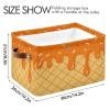 ALAZA Orange Ice Cream Large Storage Baskets for Organizing Foldable Storage Bins for Shelves Home with Handles 2 Pack view 3