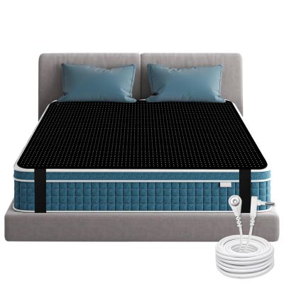Grounding Mat for Bed Breathable PU Leather Grounded Pad for Sleep Pain Relief Conductive Earth Connected Mattress Pads(54x78 Inch)
