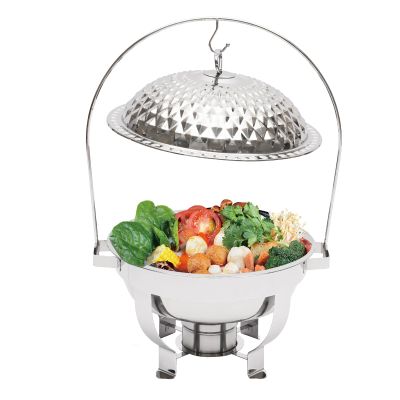 1.19-Gallon Silver Diamond Lid Chafing Dish,Stainless Steel Lid Dining Stove, Elegant Buffet Server with Premium Heat Retention for Home &Commercial Use