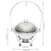 1.19-Gallon Silver Diamond Lid Chafing Dish,Stainless Steel Lid Dining Stove, Elegant Buffet Server with Premium Heat Retention for Home &Commercial Use view 2