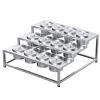 Stainless Steel Spice Rack Set for Kitchen - Commercial Countertop Dispenser with Pans & Lids - Perfect for Seasoning, Sauces, Condiments & Salad Ingredients (57x55.5x26cm) view 1