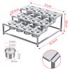 Stainless Steel Spice Rack Set for Kitchen - Commercial Countertop Dispenser with Pans & Lids - Perfect for Seasoning, Sauces, Condiments & Salad Ingredients (57x55.5x26cm) view 2