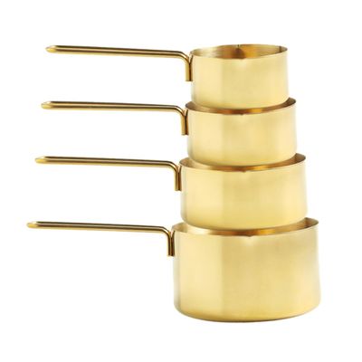 Luxshiny 4PCS Stainless Steel Measuring Spoon Set Golden Cups Multi-purpose Kitchen Utensils for Baking and Cooking for Home Use