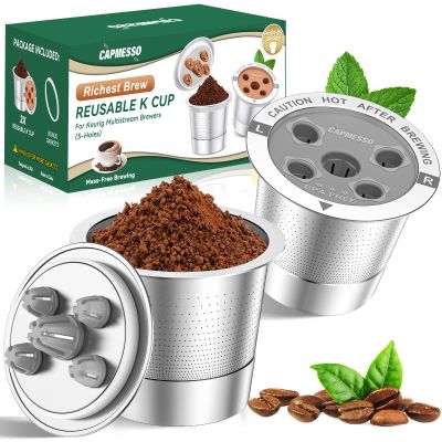 CAPMESSO Reusable K Cups for Keurig 5-Hole MultiStream Brewers, 2 Pack
