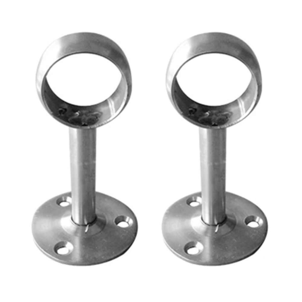 Closet Pole Socket 8Pcs Flange Rod Holder Curtain Rod Bracket Stainless-Steel Curtain Rod Holder for Closet Rod with Screws(32)