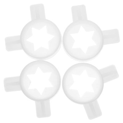 Ipetboom 4pcs Ice Cream Machine Nozzles Set Hexagonal Star Shape Piping Tips Plastic Cream Nozzles for Commercial Ice Makers and Dessert Decoration