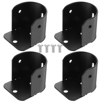 Closet Pole Socket 20 Pcs Curtain Rod Flange Bracket Black Iron Wardrobe Pipe Socket Bathroom Mounting Accessories Shelf Support Holder for Closet Rod with Screws