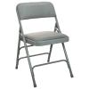 Advantage Grey Padded Metal Folding Chair - Grey 1-in Fabric Seat view 1