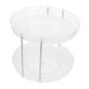 Healifty Round Rotating Spice Rack Double Kitchen Organizer Space-saving Seasoning Rack Rotating Makeup Tray view 1