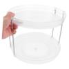 Healifty Round Rotating Spice Rack Double Kitchen Organizer Space-saving Seasoning Rack Rotating Makeup Tray view 4