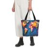 LHBWCVN Abstract World Map Tote Bag for Women Top-Handle Purse Large Shoulder Hobo Bags Casual Handbags Aesthetic Shopping Bag Reusable Grocery Bag Zipper Work Bag Travel Beach Bag view 2