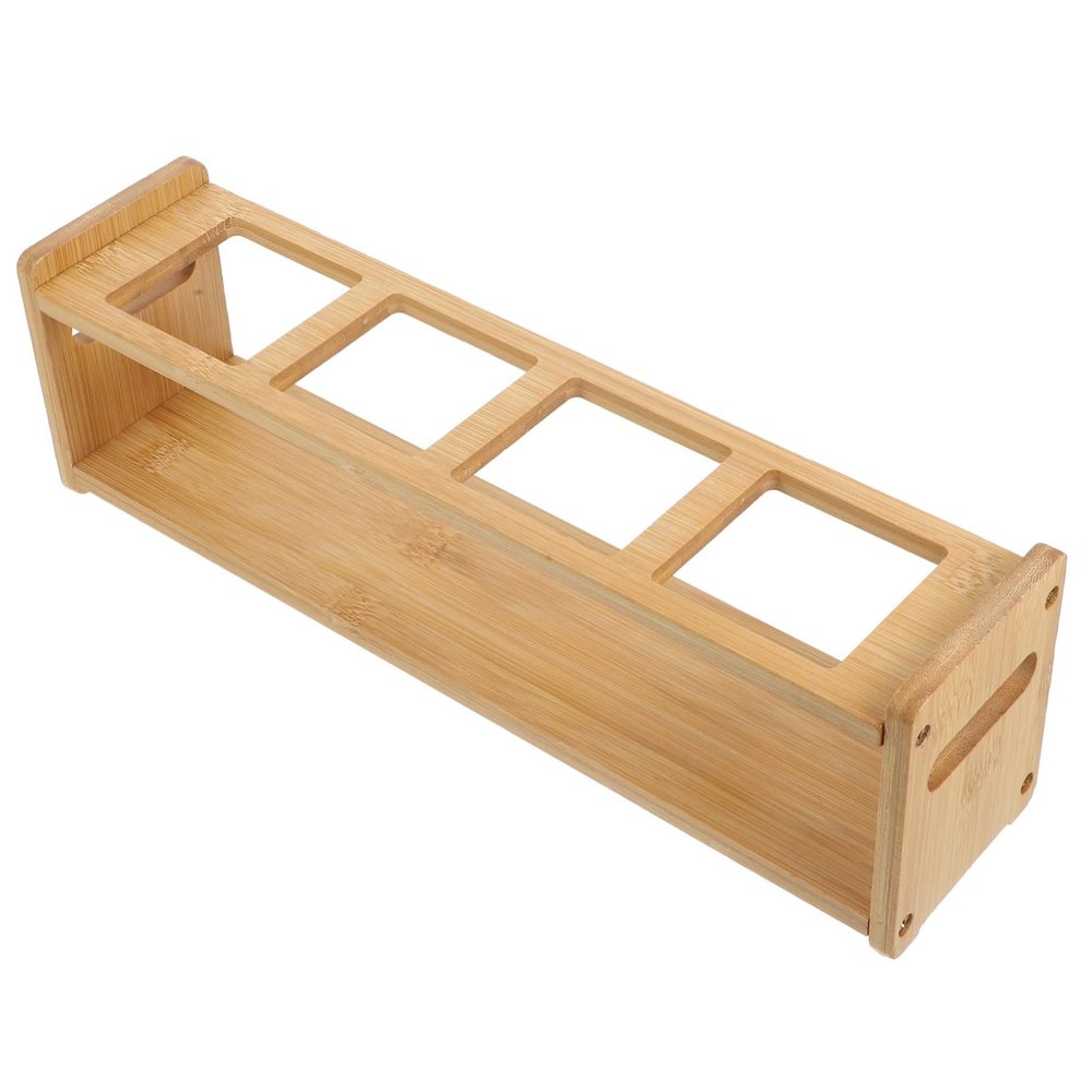 TOPPERFUN Condiment Bottle Holder Bamboo Storage Rack for Kitchen