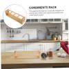 TOPPERFUN Condiment Bottle Holder Bamboo Storage Rack for Kitchen view 4