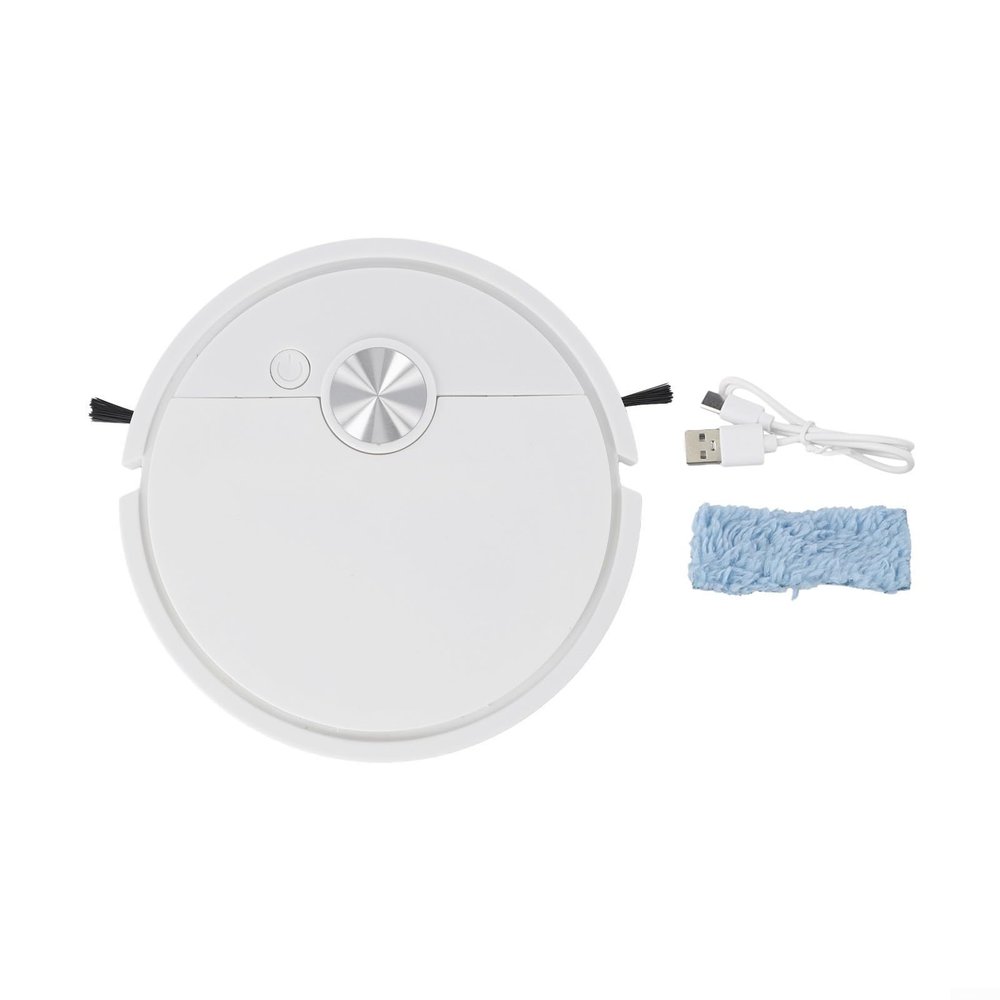 3 In 1 Robot Vacuum Cleaner For Hard Floor Cleaning For Home Cleaning, Wet Mopping Floor Robot With Anti Collision Sensor, Remote Control Low Profile Vacuum(White)