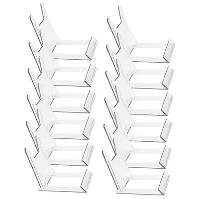 12Pcs Easel Display Stand for Plates Plastic Plate Holder for Art Photos and Collectibles for Home Decor Parties Trade Shows and More