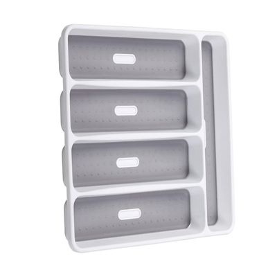 1Pc Cutlery Storage Tray Drawer Type Utensils Organizer for Kitchen Multi Divided Fork Spoon Storage Case and Healthy Material for Drawer Desktop Use