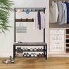4-in-1 Hall Tree With Bench, Multifunctional Entryway Organizer, Coat Rack, Shoe Storage, For Entryway, Hallway, Mudroom(100 * 32 * 170cm) view 1