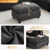 35 Modern Chenille Cloud Sofa Ottoman,Rectangle Ottoman for Modular Sectional Sofa, Dark Grey view 3