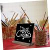4Pcs Small Double Sided Chalkboard with Wood Base for Hotel Bar and Store Erasable Message Board for and Signage view 4