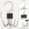 2 Piece Multifunctional Hook, Multi Claw Bag Storage Hook, Tie Multi-Functional Rotating 6-Prong Hook for Scarves, Belts, Home Storage (Wood Color) view 2