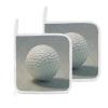Golf Ball Pot Holders Set of 2 Heat Resistant & Non Slip Potholders, Pot Holder with Soft Cotton Lining, Square Oven Hot Pads for Kitchen Cooking Baking Barbecue 8x8 Inch view 1