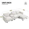 109 * 57 Modern Combo Cloud Sofa with Console, USB Charger, Reading Lights, Cup Holder, Wide Seats, 4-Seater Chenille Modular Sofa,Comfort and Safety view 2