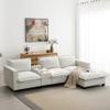109 * 57 Modern Combo Cloud Sofa with Console, USB Charger, Reading Lights, Cup Holder, Wide Seats, 4-Seater Chenille Modular Sofa,Comfort and Safety view 3