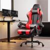 GTPLAYER Gaming Chair, Computer Chair with Footrest and Lumbar Support, Height Adjustable Game Chair with 360-Swivel Seat and Headrest and for Office or Gaming (Faux Leather, Red) view 2