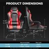 GTPLAYER Gaming Chair, Computer Chair with Footrest and Lumbar Support, Height Adjustable Game Chair with 360-Swivel Seat and Headrest and for Office or Gaming (Faux Leather, Red) view 3