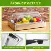 Uiifan Salad Bar Buffet Station for Home, Ice Food Serving Display Tray with Clear Roll Top Cover, Cold Food Buffet Server Trays with Clamps Spoons Ice Box for Restaurant Kitchen Party(Classic) view 4