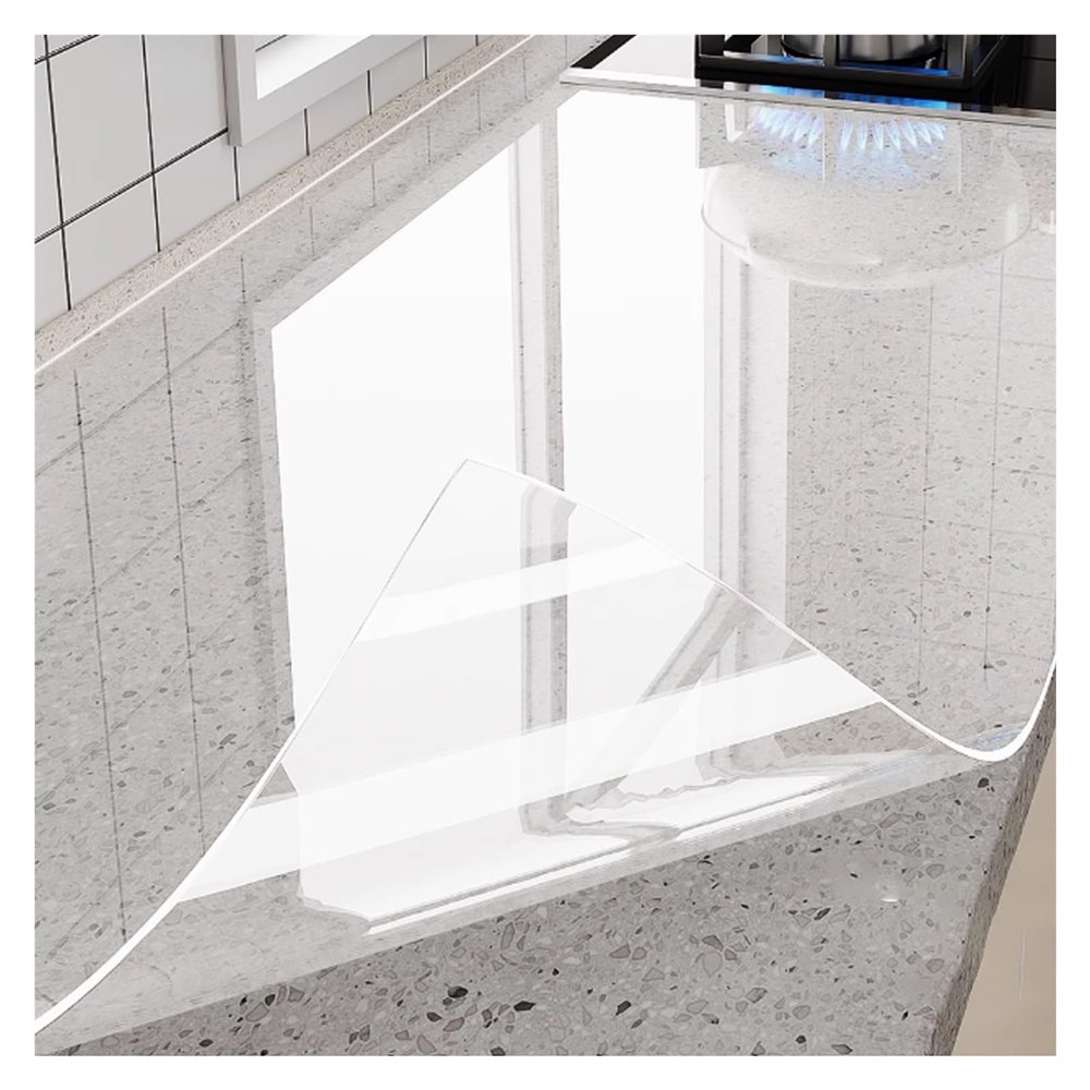 AMUFJJ Quartz/Granite/Marble Countertop Protection Film Clear, Self Adhesive Table Cover Layer & Contact Paper 18 26 33 41 49 57 Inch Width, Waterproof Writing Desk Mats(18x63in)