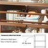 3/4-Tier Curio Cabinet Flip Door Display Case Curio Display Cabinet with Doors and Shelves Bamboo Storage Cabinet With Acrylic Cabinet Door Collectibles Toy Organizers Rack & Display Shelf(4tier,50cm) view 4