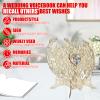 Wedding Guest Book Alternative, Rustic Wood Guest Book Wedding Reception Sign with Heart Picture Frame & 100 Wood Hearts Chips & Drop Box & Pen, Heart Guestbook Souvenirs Decor for Personalized Party view 4