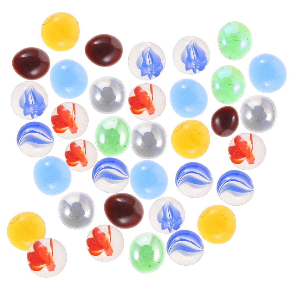 OUNONA 100pcs Mini Glass Gems Mixed Color Flat Bottom Vase Fillers