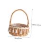 Zerodeko 2pcs Small Woven Rattan Flower Girl Baskets Handles Rustic Round Design 11cm Diameter for Weddings and Easter Decor view 2