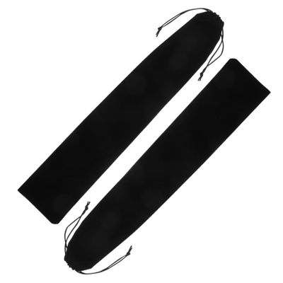 YARNOW 2pcs Folding Fan Storage Pouch Drawstring Soft Velvet Bag for Handheld Fans Portable Protector for Travel and Home Use Organizer