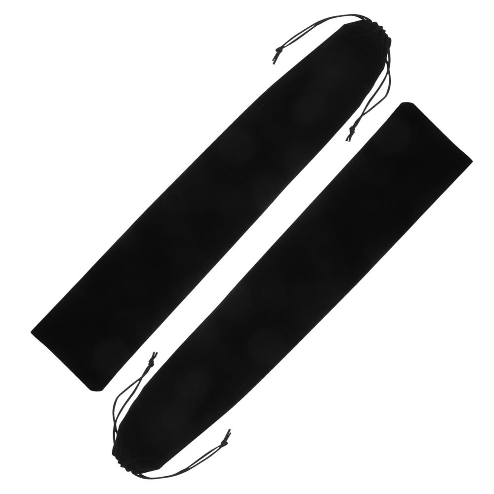 YARNOW 2pcs Folding Fan Storage Pouch Drawstring Soft Velvet Bag for Handheld Fans Portable Protector for Travel and Home Use Organizer