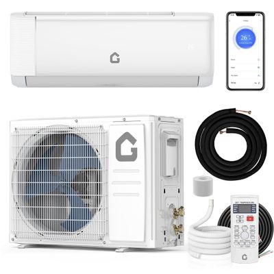 12000 BTU Mini Split Air Conditioner,22 SEER2 Cools & Heats 750 Sq.Ft,Energy Star,Work with Alexa,Inverter Technology,Smart DC Inverter Heat Pump System,WiFi/Remote Control,Installation Parts Included