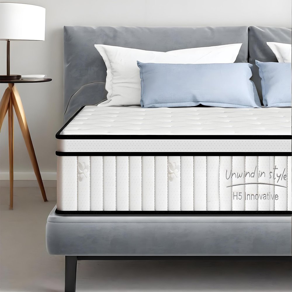 MTSVMP Twin Size 12 Inch Hybrid Mattress in a Box, Medium Firm Innerspring Mattresses Memory Foam & Individually Wrapped Pocket Springs for Pain Relief, CertiPUR-US Certified